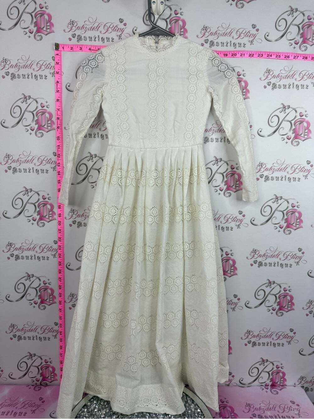 Dress Vintage Cream Eyelet Dress